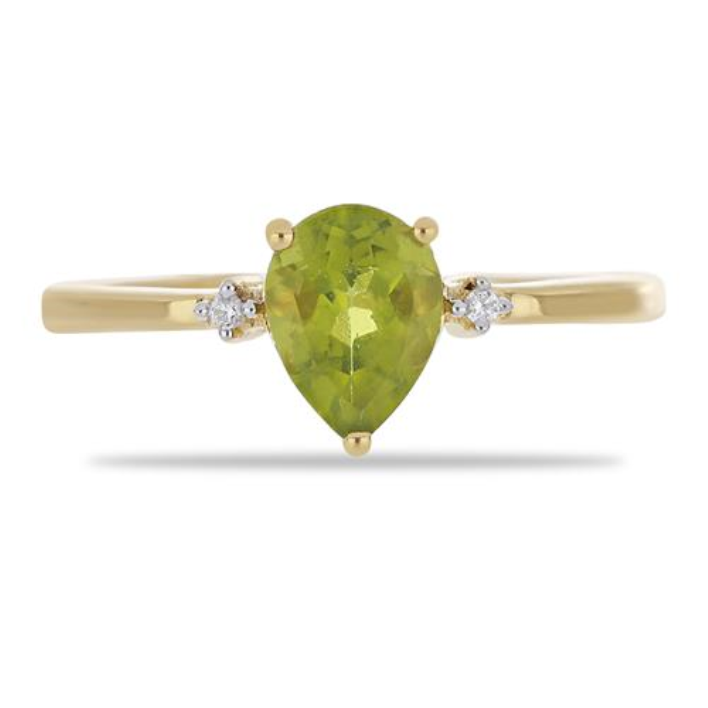 BUY 925 SILVER NATURAL PERIDOT RING IN GOLD PLATED 925 SILVER