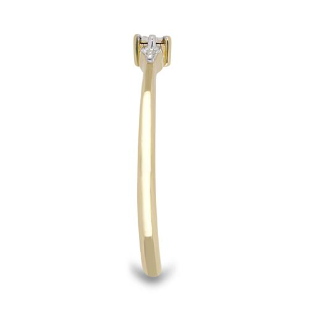 BUYREAL DIAMOND GEMSTONE RING IN GOLD PLATED 925 SILVER 