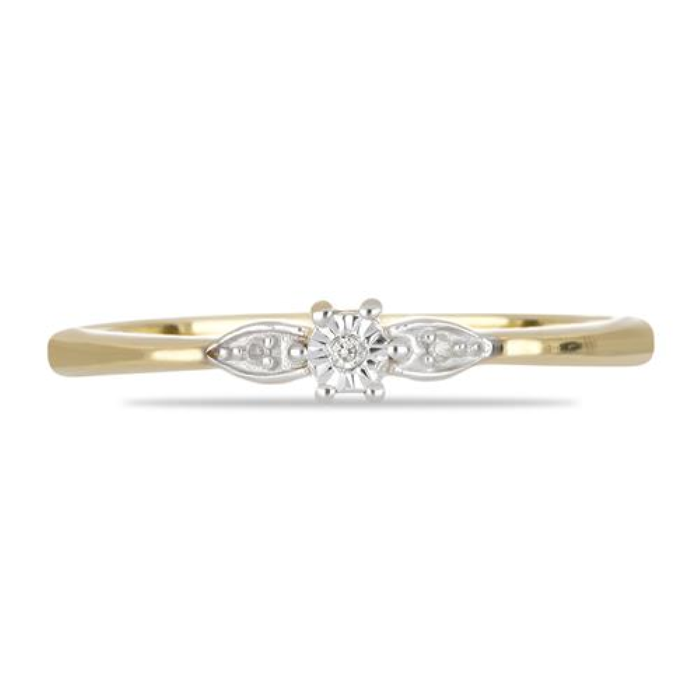 BUYREAL DIAMOND GEMSTONE RING IN GOLD PLATED 925 SILVER 
