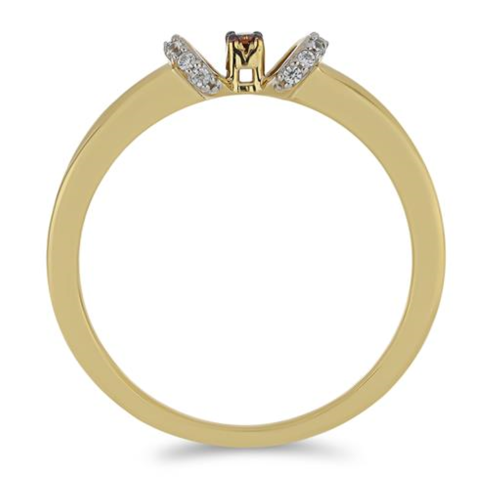 BUY GOLD PLATED RING WITH REAL RED DIAMOND GEMSTONE 