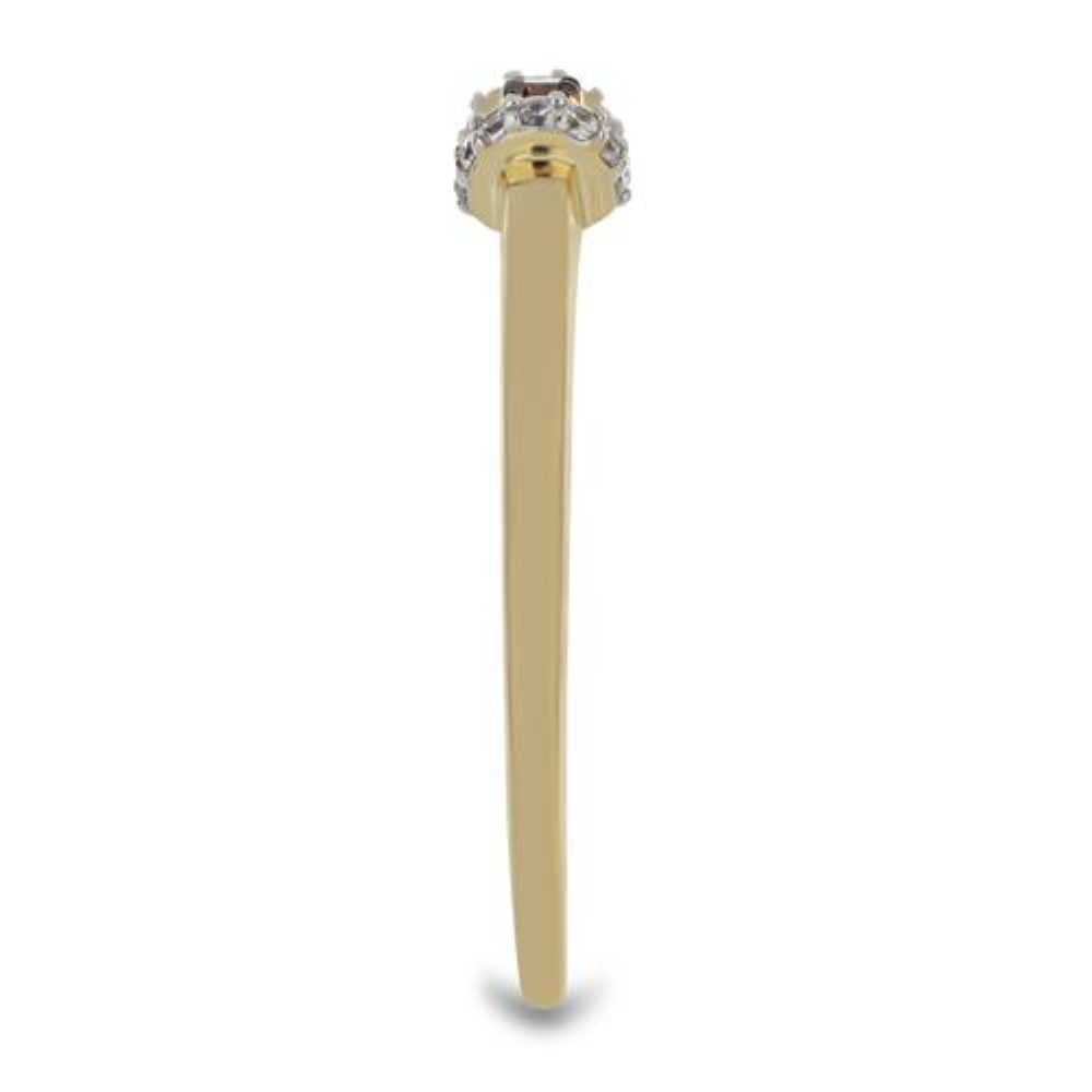 BUY GOLD PLATED RING WITH REAL RED DIAMOND GEMSTONE 