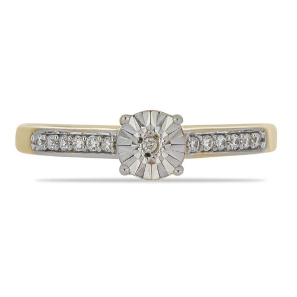BUY NATURAL DIAMOND GEMSTONE RING IN GOLD PLATED