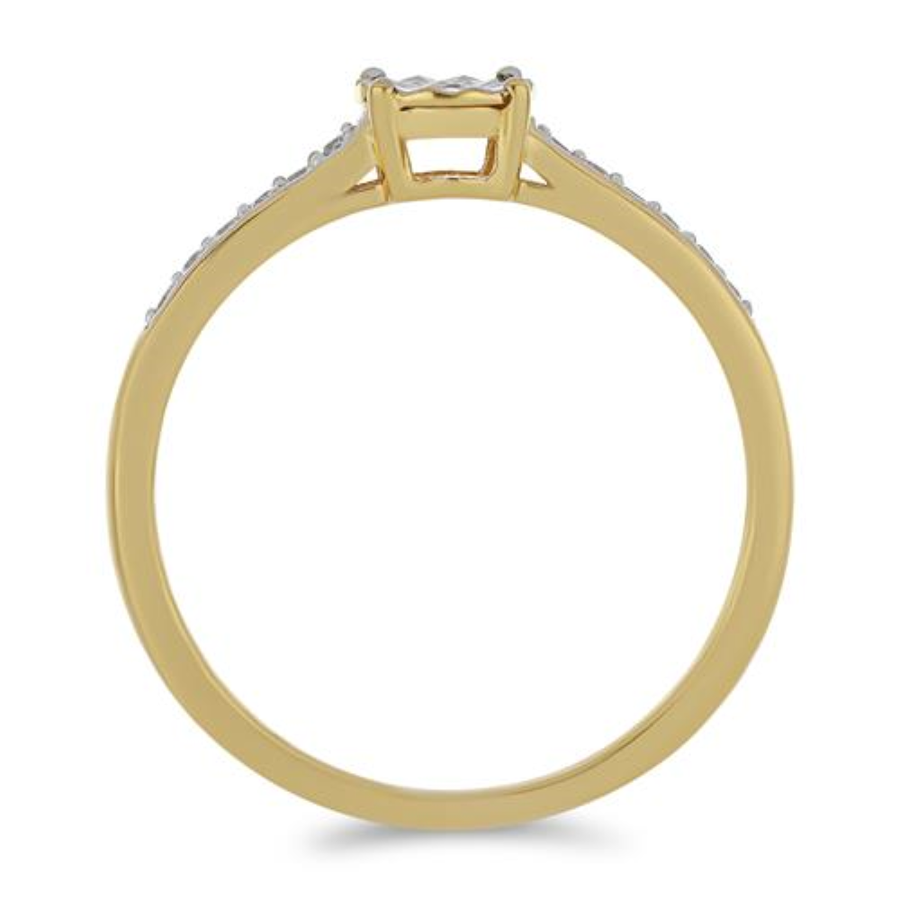 BUY NATURAL DIAMOND GEMSTONE RING IN GOLD PLATED