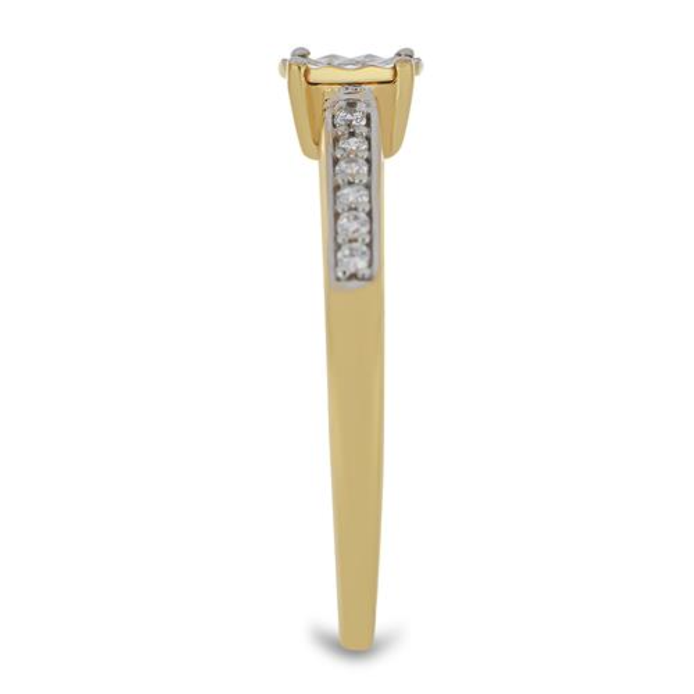BUY NATURAL DIAMOND GEMSTONE RING IN GOLD PLATED