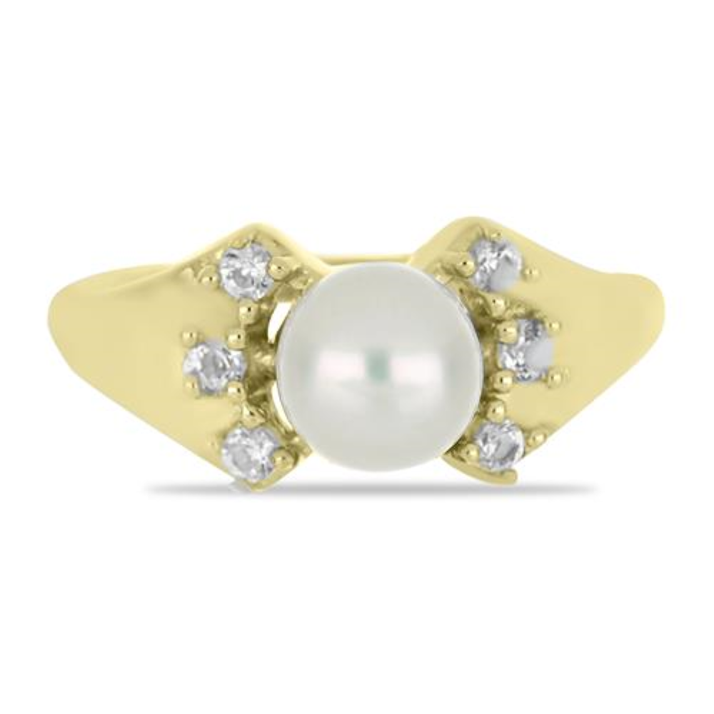 BUY 925 SILVER WITH WHITE FRESHWATER PEARL GEMSTONE RING