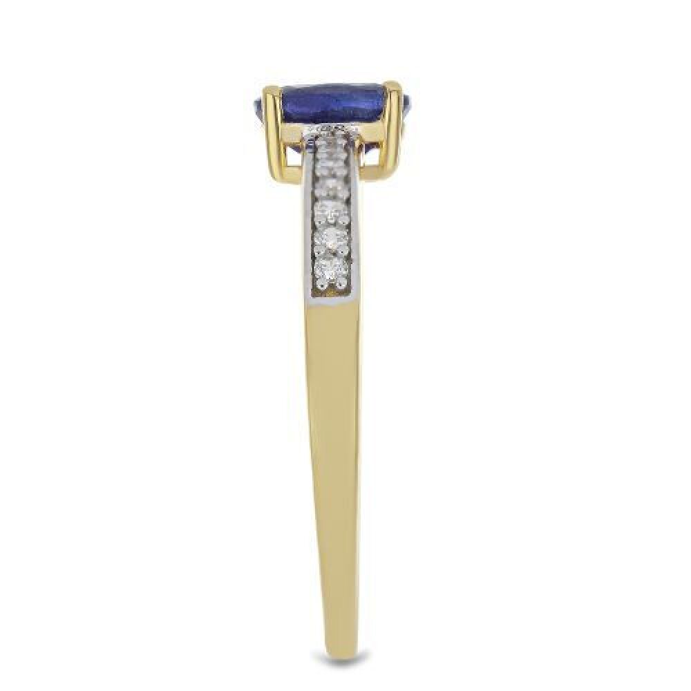 BUY 925 SILVER WITH NATURAL BLUE SAPPHIRE GEMSTONE RING IN GOLD PLATED