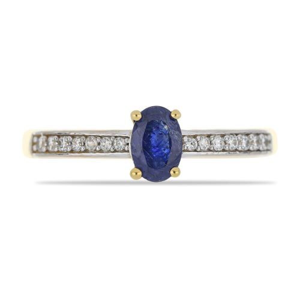 BUY 925 SILVER WITH NATURAL BLUE SAPPHIRE GEMSTONE RING IN GOLD PLATED