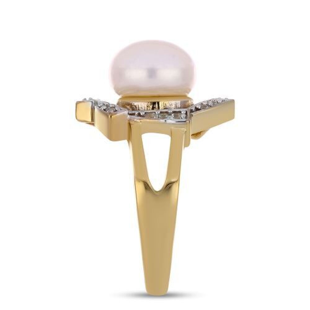 BUY 925 SILVER WITH NATURAL WHITE FRESHWATER PEARL GEMSTONE IN GOLD PLATED