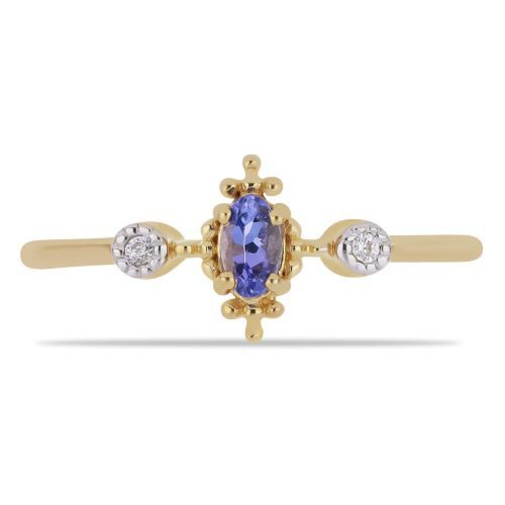BUY TANZANITE GEMSTONE RING IN GOLD PLATED