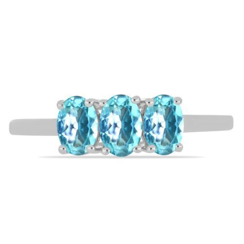 BUY 925 SILVER NATURAL SKY APATITE GEMSTONE RING 