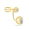 BUY 14K GOLD AFRICAN WHITE TOPAZ GEMSTONE EARRING