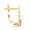 BUY 14K GOLD NATURAL SWISS BLUE TOPAZ GEMSTONE EARRING