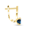 BUY 14K GOLD WITH NATURAL LONDON BLUE TOPAZ GEMSTONE EARRING