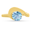 BUY 14K GOLD WITH NATURAL AQUAMARINE GEMSTONE SINGLE STONE RING