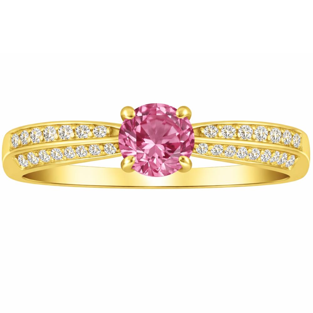 BUY 14K GOLD WITH PINK TOPAZ GEMSTONE CLASSIC RING