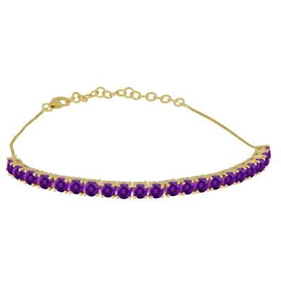 Wholesale 14K Gold Amethyst Tennis Bracelet  Bulk Supplier in Europe - JewelPin