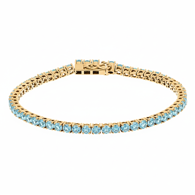 BUY 14K GOLD BRACELET WITH AQUAMARINE GEMSTONE 