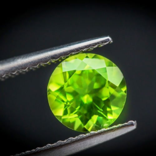 the birthstone of August Green Peridot Stone