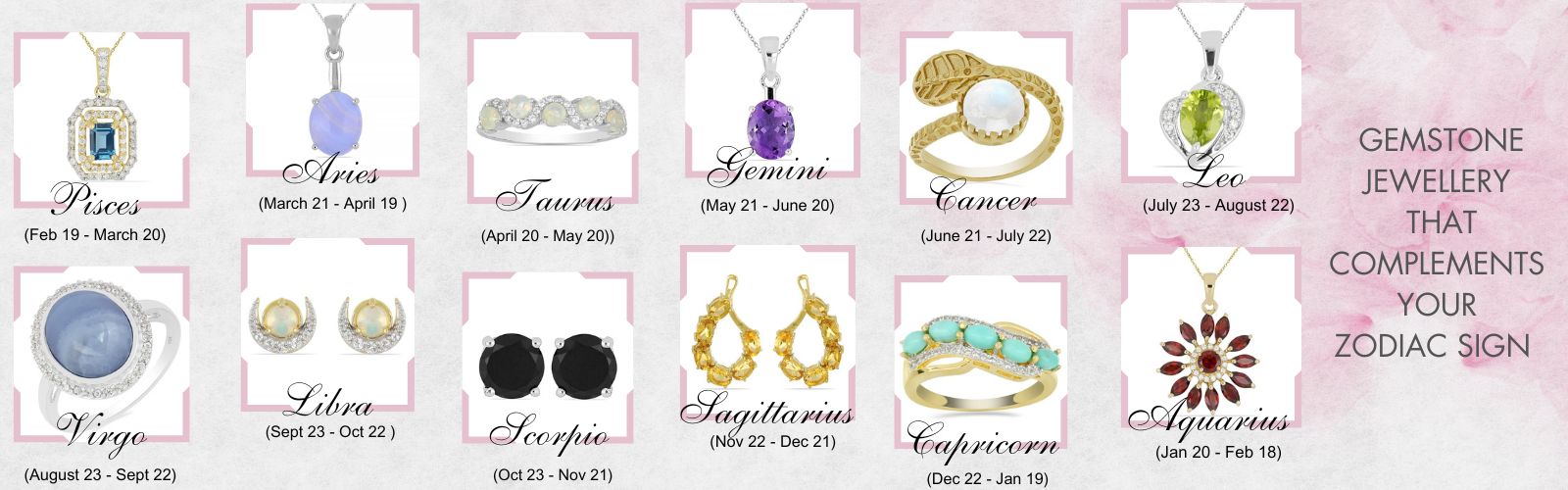 gemstone jewelry that compliments your zodiac sign