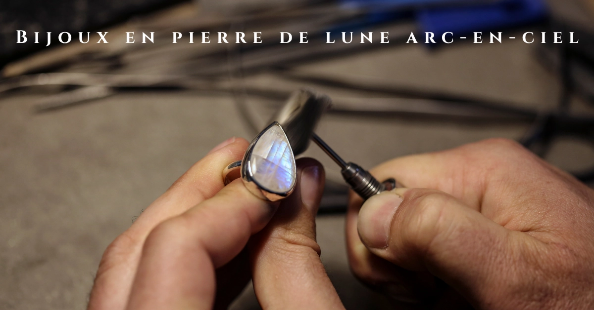 Bijoux en pierre de lune arc-en-ciel-jewelpin