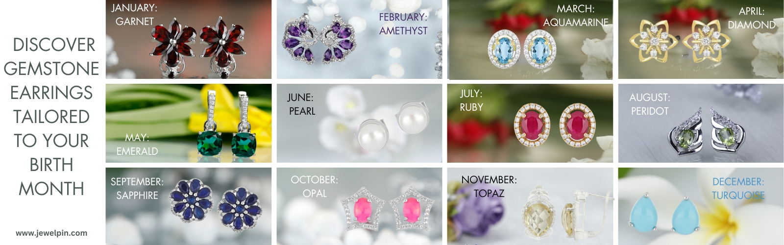 discover gemstone earrings tailored to your birth month