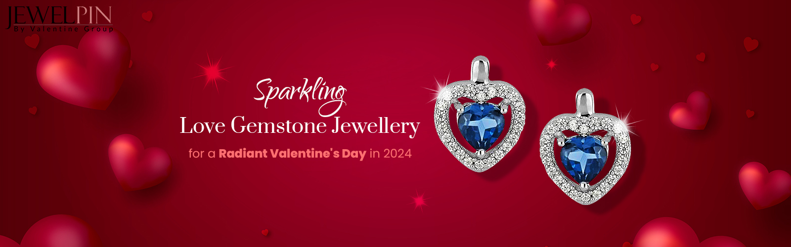 Jewelpin - Sparkling heart shape Love Gemstone Jewellery for a Radiant Valentine's Day in 2024