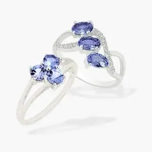 silver jewelry in Three stone by JewelPin