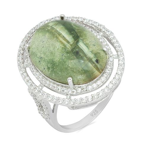NATURAL GREEN OPAL GEMSTONE BIG STONE RING IN  925 SILVER