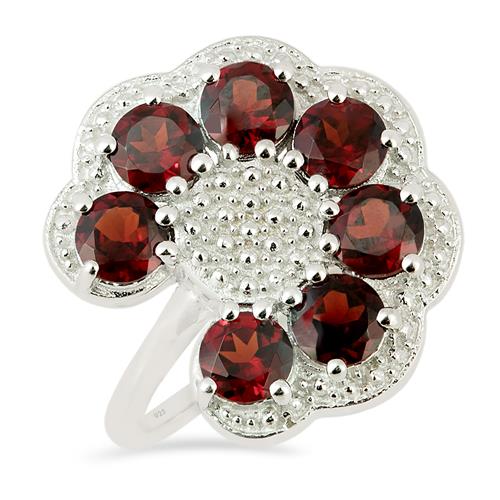 REAL GARNET GEMSTONE STYLSH RING IN 925 STERLING SILVER