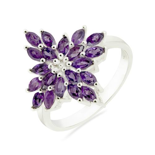 BUY AFRICAN AMETHYST GEMSTONE STYLISH RING IN 925 SILVER