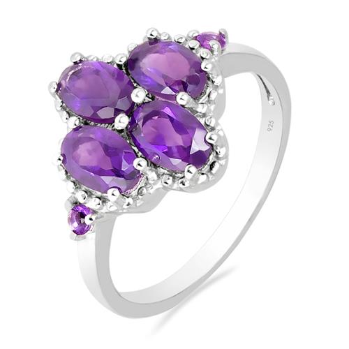 STERLING SILVER AMETHYST MULTI GEMSTONE STYLISH RING