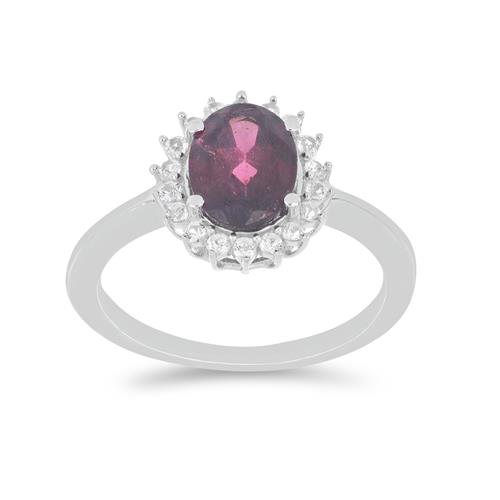 SHYAMKRIPA GEMS 9.25 Carat Amethyst Silver Original Certified Ring  (Kataila/ Stone Silver Ring) A+ Quality Jamunia February Birthstone Katela  Aquarius Kumbh Rashi Ratan Adjustable Ring 16 – 24 Gemstone for Men and