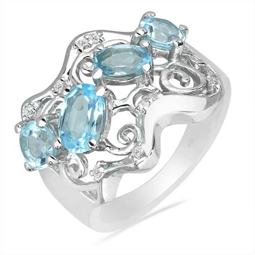 BUY SKY BLUE TOPAZ MULTI GEMSTONE RING IN 925 SILVER