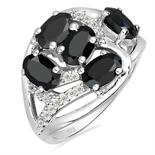 BUY 925 SILVER NATURAL BLACK ONYX MULTI GEMSTONE RING