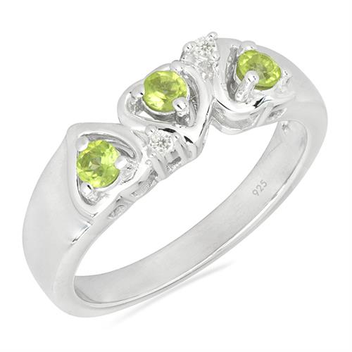 STERLING SILVER NATURAL PERIDOT GEMSTONE RING