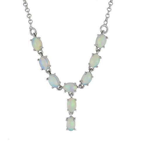 BUY STERLING SILVER NATURAL ETHIOPIAN OPAL GEMSTONE UNIQUE NECKLACE