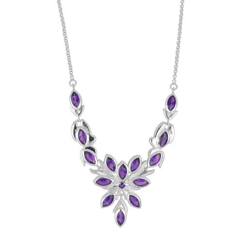 9.26 CT AFRICAN AMETHYST SILVER NECKLACE WITH FISH LOCK  #VNECK028975