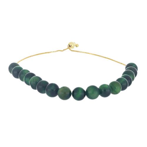 925 SILVER REAL GREEN TIGER EYE GEMSTONE BRACELET