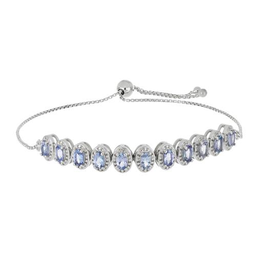 BUY STERLING SILVER NATURAL TANZANITE GEMSTONE BRACELET