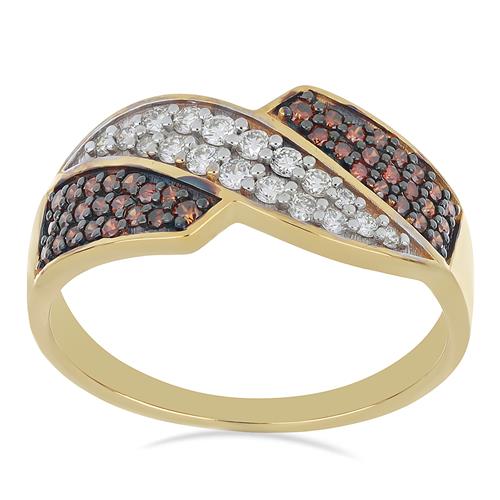 BUY NATURAL RED DIAMOND DOUBLE CUT GEMSTONE RING IN 14K GOLD