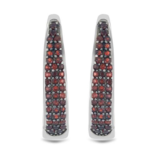 BUY STERLING SILVER NATURAL GARNET GEMSTONE EARRINGS