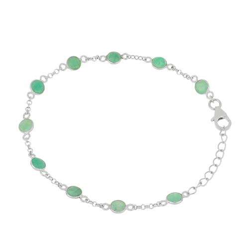 BUY 925 SILVER NATURAL EMERALD GEMSTONE BRACELET