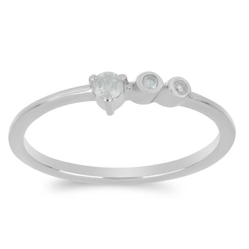BUY STERLING SILVER NATURAL DIAMOND DOUBLE CUT GEMSTONE RING 