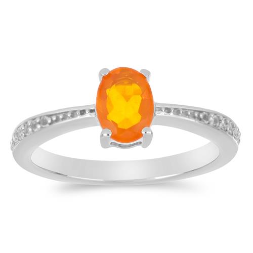 BUY 925 SILVER NATURAL ORANGE ETHIOPIAN OPAL GEMSTONE RING