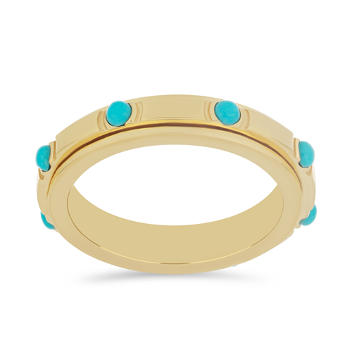 Buy 925 Silver Natural Blue Turquoise Revolving Ring | Jewelpin