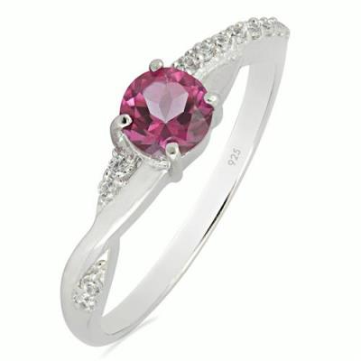 BUY GENUINE PINK TOPAZ GEMSTONE CLASSIC RING IN STERLING SILVER