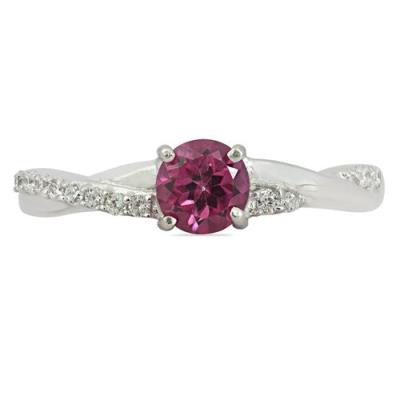 BUY GENUINE PINK TOPAZ GEMSTONE CLASSIC RING IN STERLING SILVER