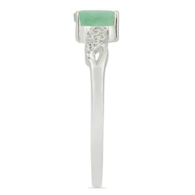 BUY NATURAL EMERALD GEMSTONE CLASSIC RING IN STERLING SILVER