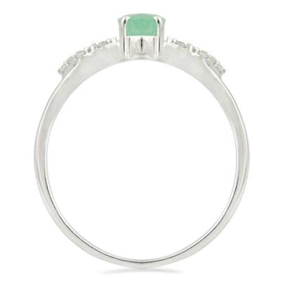 BUY NATURAL EMERALD GEMSTONE CLASSIC RING IN STERLING SILVER
