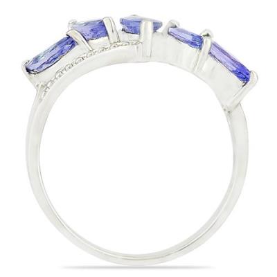 BUY REAL TANZANITE MULTI GEMSTONE UNIQUE RING IN STERLING SILVER